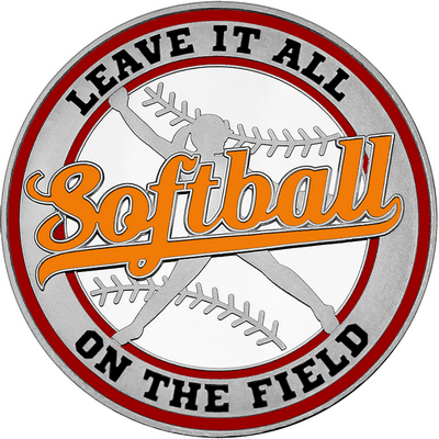 Orange "Softball" with Maroon Outer Circular Borders